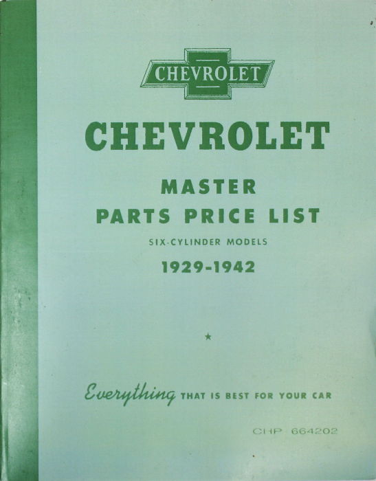 1929-42 CHEVROLET MASTER PARTS BOOK Photo Main