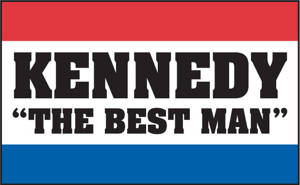 VINTAGE WINDOW DECAL  "KENNEDY, THE BEST MAN" Photo Main