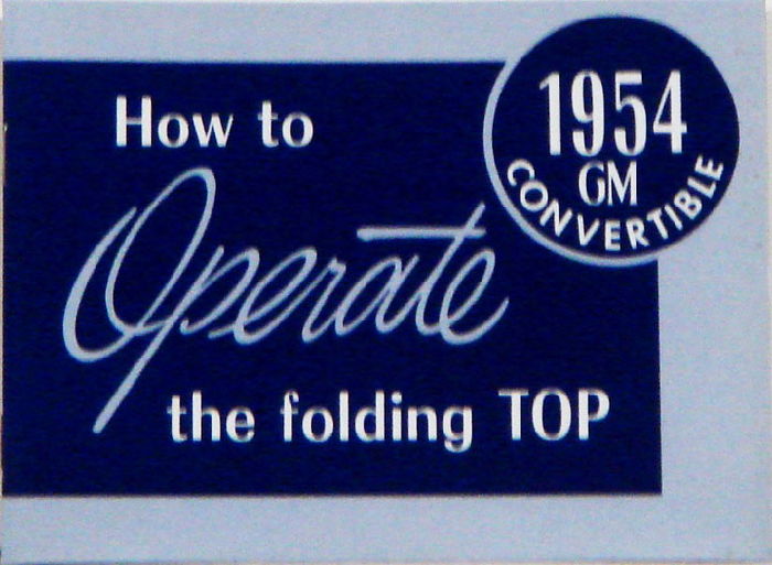 1954 CONVT. TOP OPERATION MANUAL Photo Main