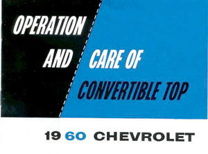 1960 CONVT. TOP OPERATION MANUAL Photo Main