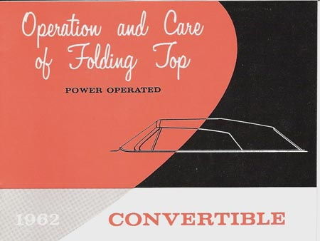1962 CONVT. TOP OPERATION MANUAL Photo Main