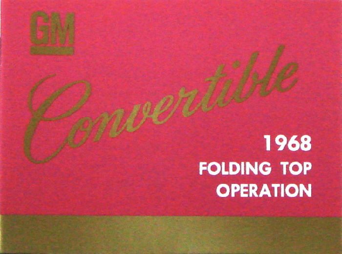 1968 CONVT. TOP OPERATION MANUAL Photo Main