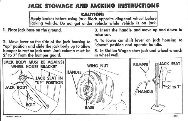 1955 CAR JACKING INSTRUCTIONS Photo Main