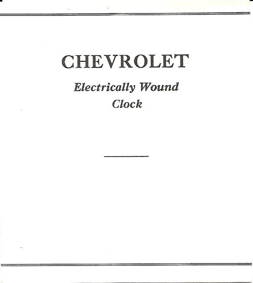 1955-56 PASS ELECTRIC CLOCK INSTRUCTION FOLDER Photo Main