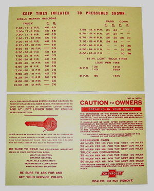 BREAK-IN INSTRUCTIONS FOR NEW OWNER Photo Main