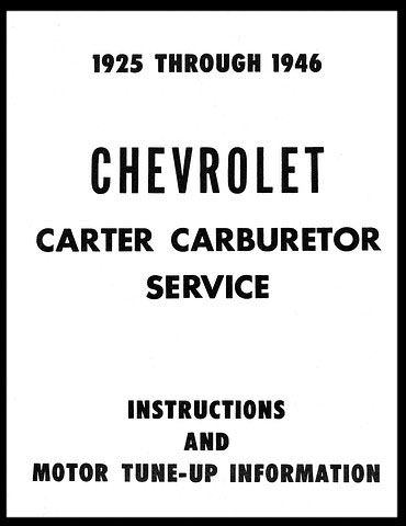 1925-1946 CARTER CARBURETOR SERVICE MANUAL Photo Main