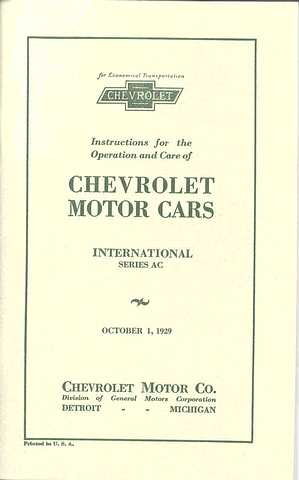 1929 CAR OWNERS MANUAL Photo Main