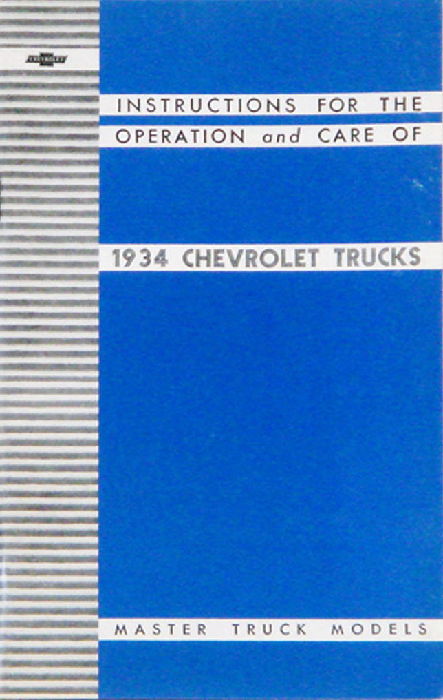 1934 CHEVROLET TRUCK OWNERS MANUAL Photo Main