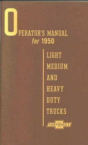 1950 CHEVROLET TRUCK OWNERS MANUAL Photo Main