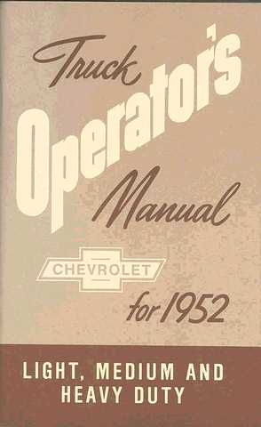 1952 CHEVROLET TRUCK OWNERS MANUAL Photo Main