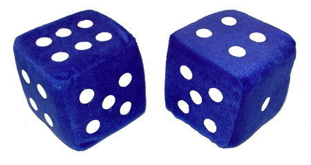 FUZZY DICE--BLUE WITH WHITE DOTS Photo Main