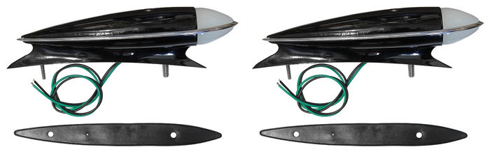 RandWSpeedShop Pair Fender Park & Turn Signal Lights – 1937-1939 Chevy GM, 12V, Glass Lens