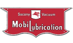 "MOBIL LUBRICATION" 5-POINT SIGN - 13" x 30" Photo Main
