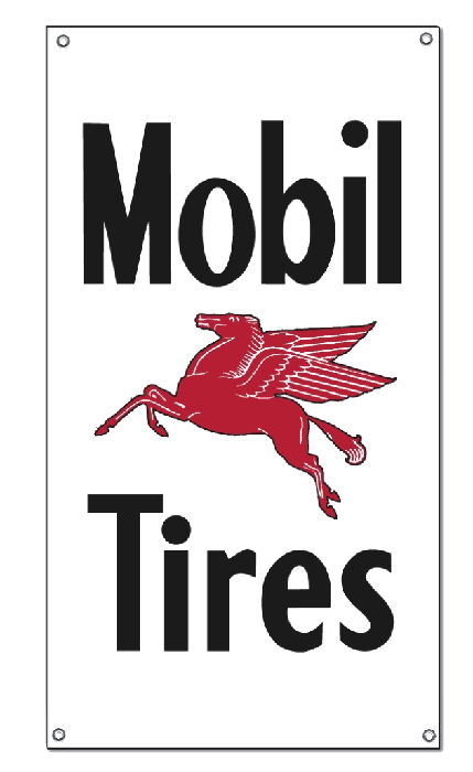 "MOBIL TIRES" SIGN - 16.5" x 30" Photo Main