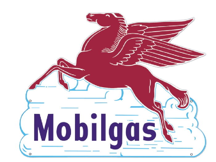 "MOBILGAS" PEGASUS IN THE CLOUDS SIGN Photo Main