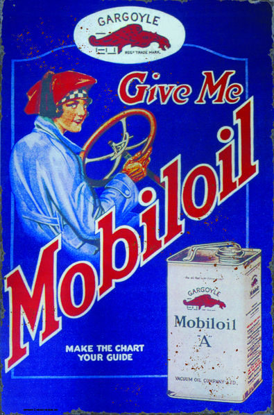 "GIVE ME MOBILOIL" VINTAGE STYLE SIGN Photo Main