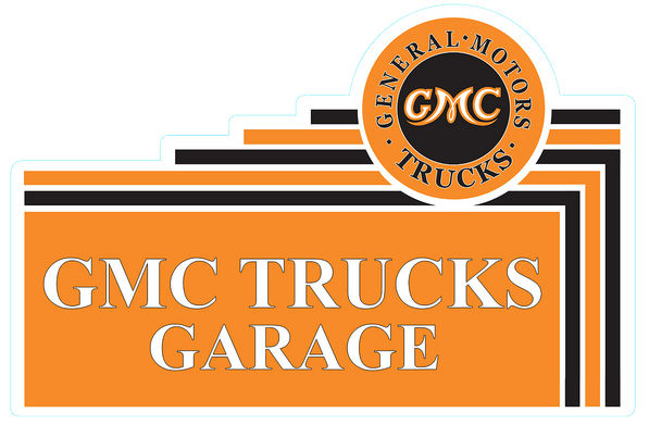 "GMC TRUCKS GARAGE" Sign- 18" Photo Main