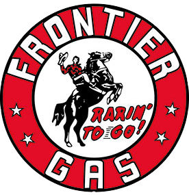 "FRONTIER GAS RARIN TO GO" 12" DISC gas sign Photo Main