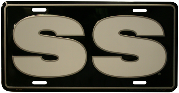 SS ON BLACK BACKGROUND LICENSE PLATE Photo Main