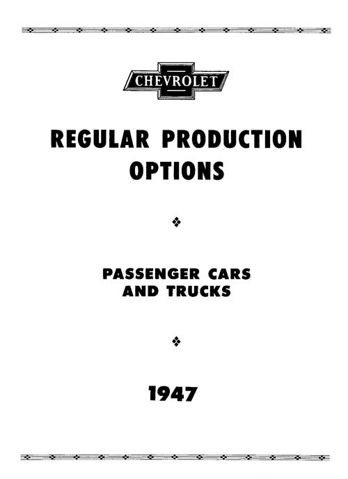 REGULAR PRODUCTION OPTIONS FOR 1947 Photo Main