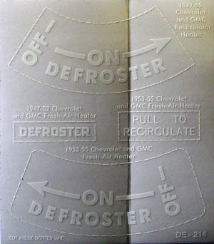 1947-55PU DEFROSTER INSTRUCTION DECAL Photo Main