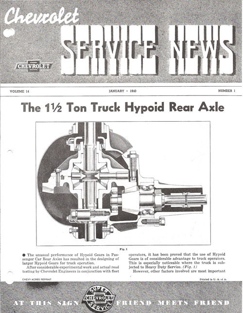 1940 CHEVROLET FACTORY SERVICE NEWS Photo Main