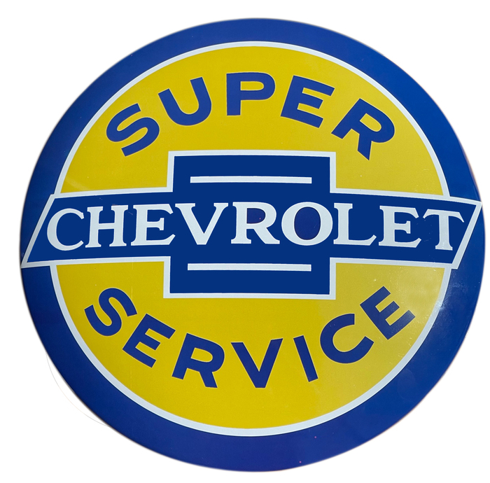 15" DOMED METAL SIGN - SUPER CHEVY SERVICE Photo Main