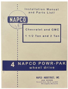 1955-62 1 1/2 & 2 TON NAPCO 4x4 INSTALL MANUAL Photo Main