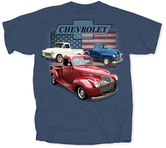 VINTAGE CHEV TRUCK AND FLAG T-SHIRT Photo Main