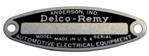 1938-60 "DELCO-REMY" START/GEN TAG - 1 BAR Photo Main
