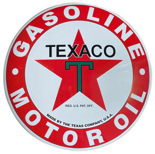 15" DOMED METAL SIGN - TEXACO GAS & MOTOR OIL Photo Main