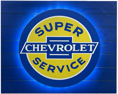 SUPER CHEVY SERVICE - BACK LIT SIGN 18 X 15 IN. Photo Main