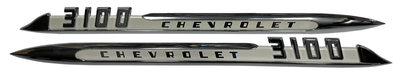 1955 -CHEVROLET 3100- CHROME FENDER EMBLEMS Photo Main