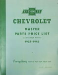 Chevrolet Parts -  1929-42 CHEVROLET MASTER PARTS BOOK