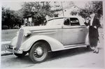 Chevrolet Parts -  1936 CONVERTIBLE W/TOP UP - 3/4 SIDE B&W PHOTO