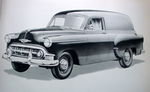 Chevrolet Parts -  1953 SEDAN DELIVERY B&W DRAWING