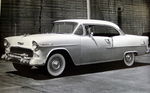 Chevrolet Parts -  1955 BEL AIR 2 DR HARDTOP - 3/4 FRONT B&W PHOTO