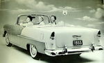 Chevrolet Parts -  1955 BEL AIR CONVERTIBLE REAR VIEW B&W PHOTO