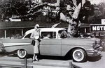 Chevrolet Parts -  1957 CHEV 210 2 DOOR POST W/LADY B&W PHOTO