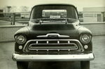Chevrolet Parts -  1957 CHEVROLET PICKUP FRONT VIEW B&W PHOTO
