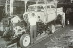 Chevrolet Parts -  '57 210 2DR SDN BODY TO FRAME-FRONT B&W PHOTO