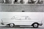 Chevrolet Parts -  1957 BEL AIR 2DR HARDTOP SIDE VIEW B&W PHOTO