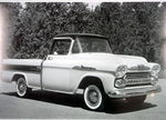 Chevrolet Parts -  1958 CHEV CAMEO 3/4 FRONT VIEW B&W PHOTO