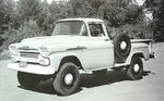 Chevrolet Parts -  1958 CHEV 1/2 TON 4x4 L/B 3/4 SIDE VIEW B&W PHOTO