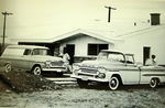 1959 CHEV 1/2 TON PANEL & FLEETSIDE B&W PHOTO