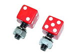 Chevrolet Parts -  DICE LICENSE PLATE FASTENERS-RED