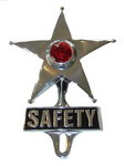 Chevrolet Parts -  "SAFETY" STAR - RED LED LIGHT - CHROME