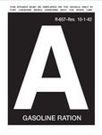 Chevrolet Parts -  VINTAGE WINDOW DECAL  "GAS RATION-A"