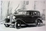 Chevrolet Parts -  1933 MASTER 4DR SEDAN-3/4 SIDE VIEW B&W PHOTO