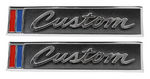 Chevrolet Parts -  1967-1968 CHEVY "CUSTOM" DOOR EMBLEMS